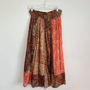 Solitaire Y2K Boho Maxi Skirt Paisley Hippe Festival Size L
